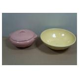 Antique Red Wing Pottery Fondoso Art Deco 9" Covered Dish and 10.5" Bowl