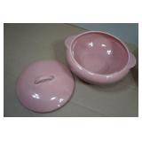 Antique Red Wing Pottery Fondoso Art Deco 9" Covered Dish and 10.5" Bowl