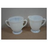 Antique American Sweetheart White Depression Glass Set