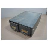 Vintage Two Drawer Metal Cabinet