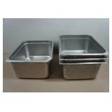*4*  Deep Stainless Steel Pans - 12.75"x5.75"x10.5"