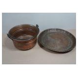 Vintage Copper Pot and Tray