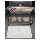 US Congressional Coins 1989 Bicentennial Set - Gold $5, Silver Dollar & Half Dollar (Lot of 3)