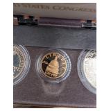 US Congressional Coins 1989 Bicentennial Set - Gold $5, Silver Dollar & Half Dollar (Lot of 3)