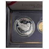 Mount Rushmore Anniversary Coins Gold $5, Silver Dollar & Half Dollar (Lot of 3)