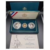 United States Mint 1995 Gold $5, Silver Dollar & Half Dollar Civil War Battlefield Commemorative Coins Three-Coin Proof Set