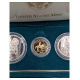 United States Mint 1995 Gold $5, Silver Dollar & Half Dollar Civil War Battlefield Commemorative Coins Three-Coin Proof Set