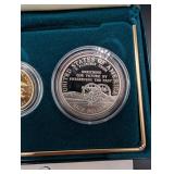 United States Mint 1995 Gold $5, Silver Dollar & Half Dollar Civil War Battlefield Commemorative Coins Three-Coin Proof Set