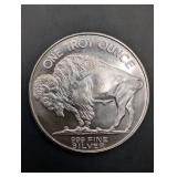 Buffalo Round 1 oz .999 Fine Silver Bullion with Native American Obverse