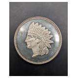 1 oz .999 Fine Silver Round - Indian Head Liberty Design