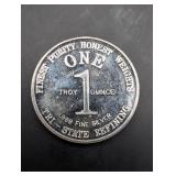 Silver Round 1 oz .999 Fine Silver - God Bless America Bicentennial 1776-1976