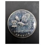 Silver Round 1 oz .999 Fine Silver - God Bless America Bicentennial 1776-1976