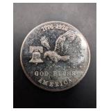 Tri-State Refining Bicentennial Silver Round - 1 oz .999 Fine Silver God Bless America 1776-1976