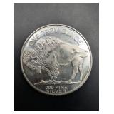 Buffalo Round - 1 oz .999 Fine Silver - Native American Obverse, Buffalo Reverse