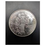 1 Oz Fine Silver Round - Liberty Torch & Olive Branch Design