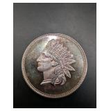 Native American Chief Head 1-Ounce .999 Fine Silver Round