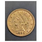 1896 Liberty Head $2.5 Gold Indian
