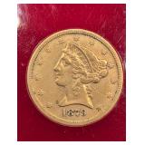 1879 Liberty head Gold $5 Coin