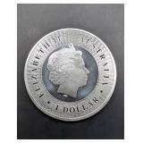 Australian Kangaroo 1 Dollar 1oz Silver Coin - 2009