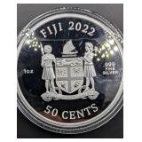 Fiji 1 oz .999 Fine Silver 50 Cents Coin - 2022