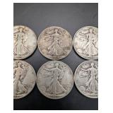 Walking Liberty Half Dollars 1942-1946 (Lot of 6)