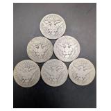 Barber Quarter Dollar Coins (Lot of 6) - 1903-1916 US 25c Circulated