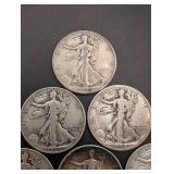 Walking Liberty Half Dollars - 1934 to 1945 - Group of 6 Coins