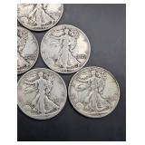 Walking Liberty Half Dollars - 6 Coins (1936-1945)