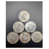 Kennedy Half Dollar 1964 90% Silver lot of 6