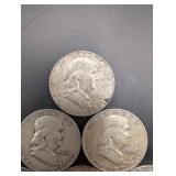 Lot Of 6 Franklin Halves