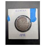 Barber Quarter 1898 - U.S. 25-Cent Silver Coin (Philadelphia)