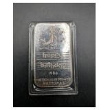 National 1 Oz .999+ Fine Silver Birthday Bar 1986 - Happy Birthday Design, Canada
