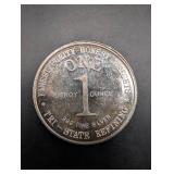 First State Republic 1 oz .999 Silver Coin - 1776-1976 God Bless America Bicentennial