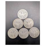 Barber Quarter Dollar Coins - Mixed Dates (1903, 1906, 1907, 1908, 1914) - 7 Coins