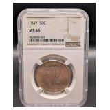 1947 Walking Liberty Half Dollar - MS65 NGC