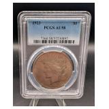 1923 Peace Dollar PCGS AU58 (Philadelphia) - $1 Silver Coin