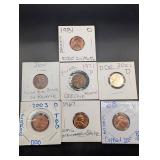 Lincoln Error Cents - Mixed Dates & Mint Marks (Lot of 9)