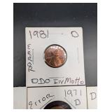 Lincoln Error Cents - Mixed Dates & Mint Marks (Lot of 9)