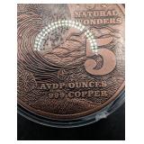 Natural Wonders 5 oz Copper Coin - Sahara Desert & Great Wave Off Kanagawa