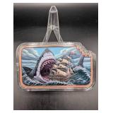 Five AVDP Ounces .999 Fine Copper Bar - Shark & Ship Design