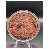 Copper Turtle Round - 5 oz .999 Fine Copper Colorful Rainbow Design