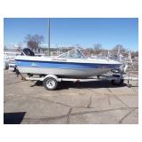 1992 Norhtwoods Runabout with 75 HP Mercury Outboard Motor and Trailer