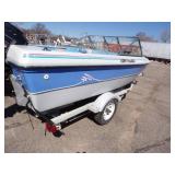 1992 Norhtwoods Runabout with 75 HP Mercury Outboard Motor and Trailer