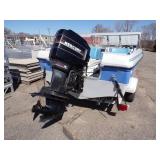 1992 Norhtwoods Runabout with 75 HP Mercury Outboard Motor and Trailer