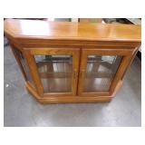 Lighted Oak with Glass Shelves Display  / TV Stand