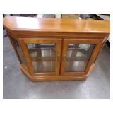 Lighted Oak with Glass Shelves Display  / TV Stand
