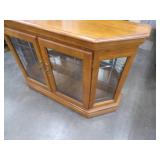 Lighted Oak with Glass Shelves Display  / TV Stand