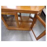 Lighted Oak with Glass Shelves Display  / TV Stand