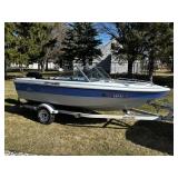 1992 Norhtwoods Runabout with 75 HP Mercury Outboard Motor and Trailer