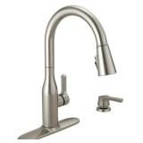 Delta Marca Single-Handle Pull-Down Sprayer Kitchen Faucet with ShieldSpray Technology and Soap in SpotShield Stainless